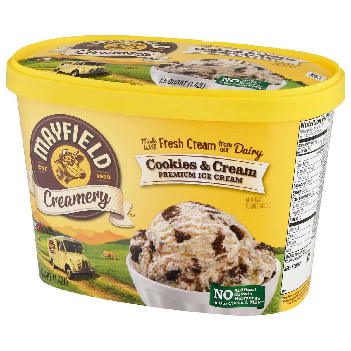 slide 9 of 9, Mayfield Cookies and Cream Ice Cream Tub - 1.5 Quart, 1.5 qt