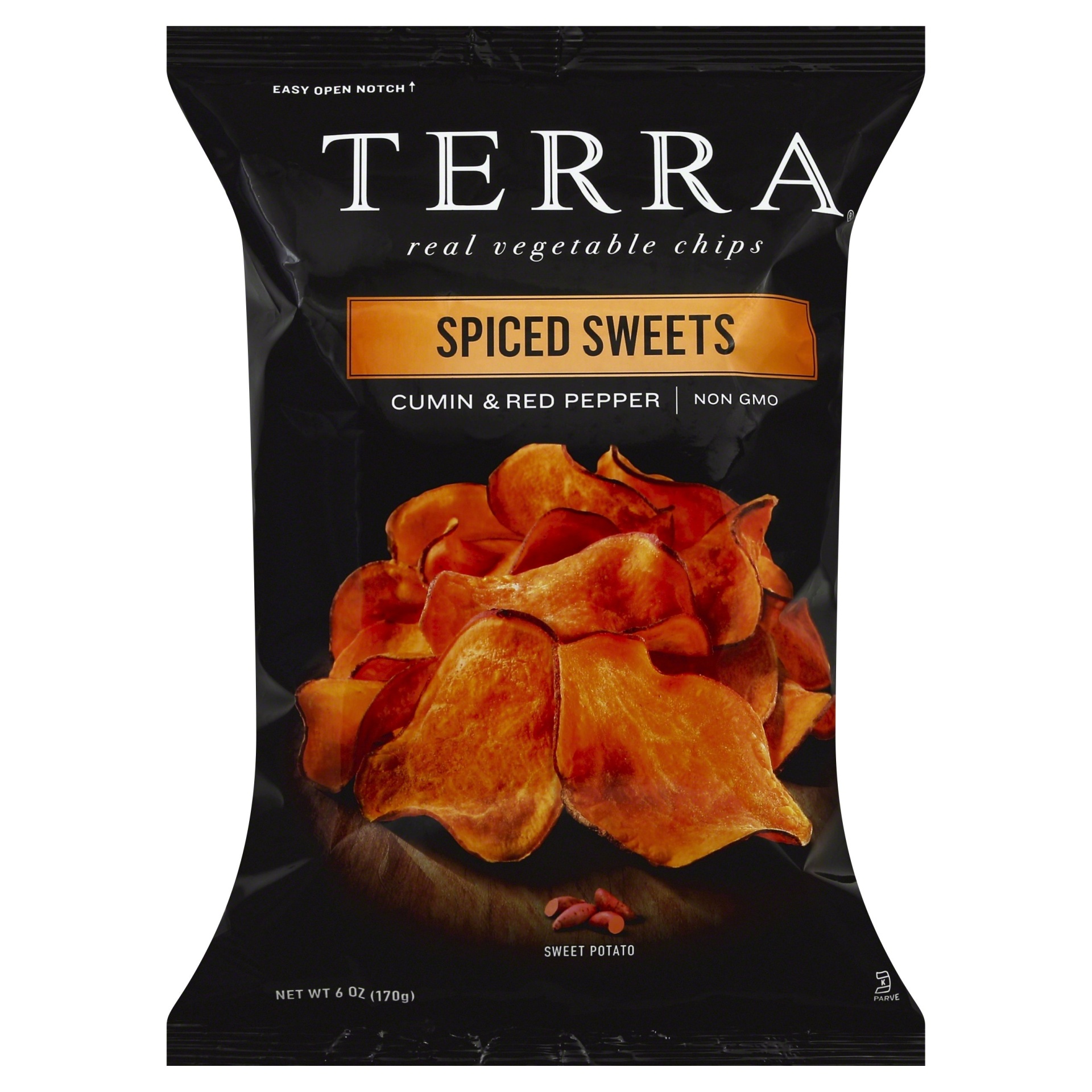 slide 1 of 9, Terra Spicy Sweets Real Vegetable Chips 6 oz. Bag, 6 oz