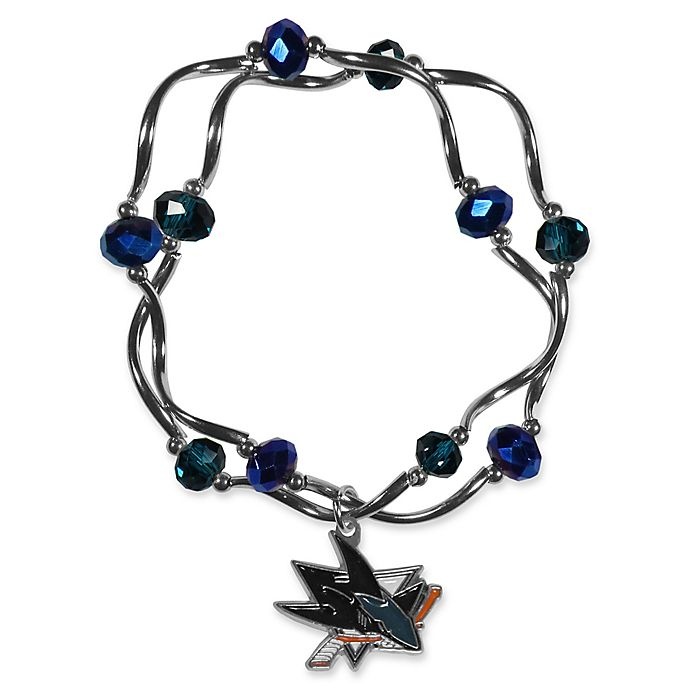 slide 1 of 1, NHL San Jose Sharks Double Strand Stretch Bead Bracelet, 1 ct