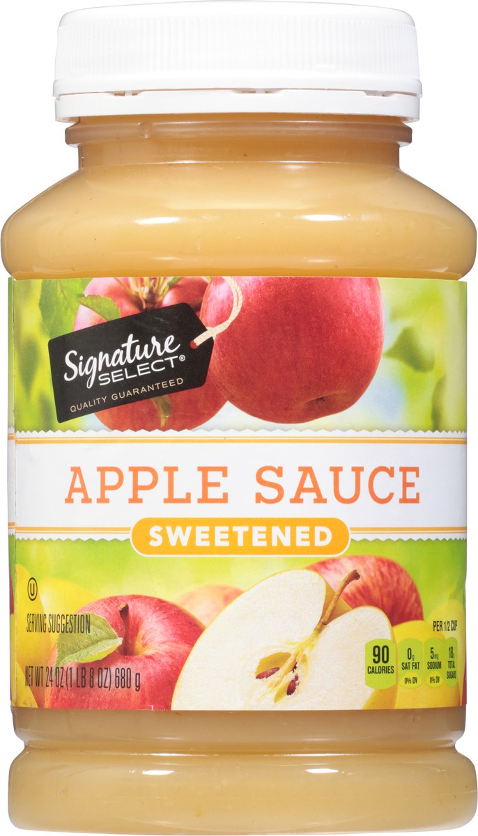 slide 8 of 13, Signature Select Sweetened Apple Sauce 24 oz, 24 oz