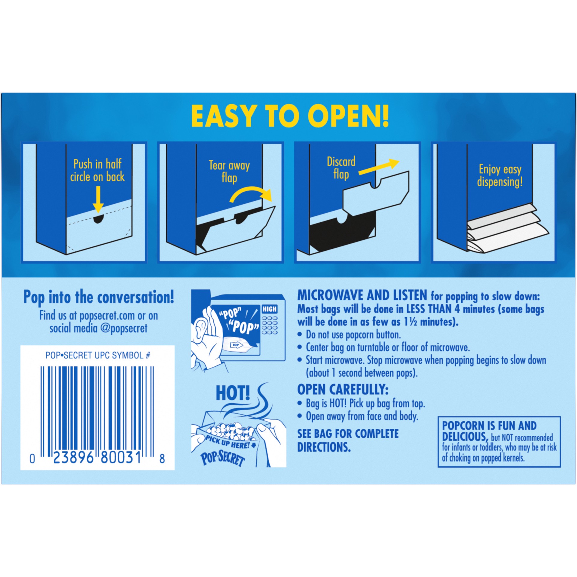 slide 5 of 5, Pop-Secret Extra Butter Microwave Popcorn, 18 ct 3 oz Bags, 54 oz