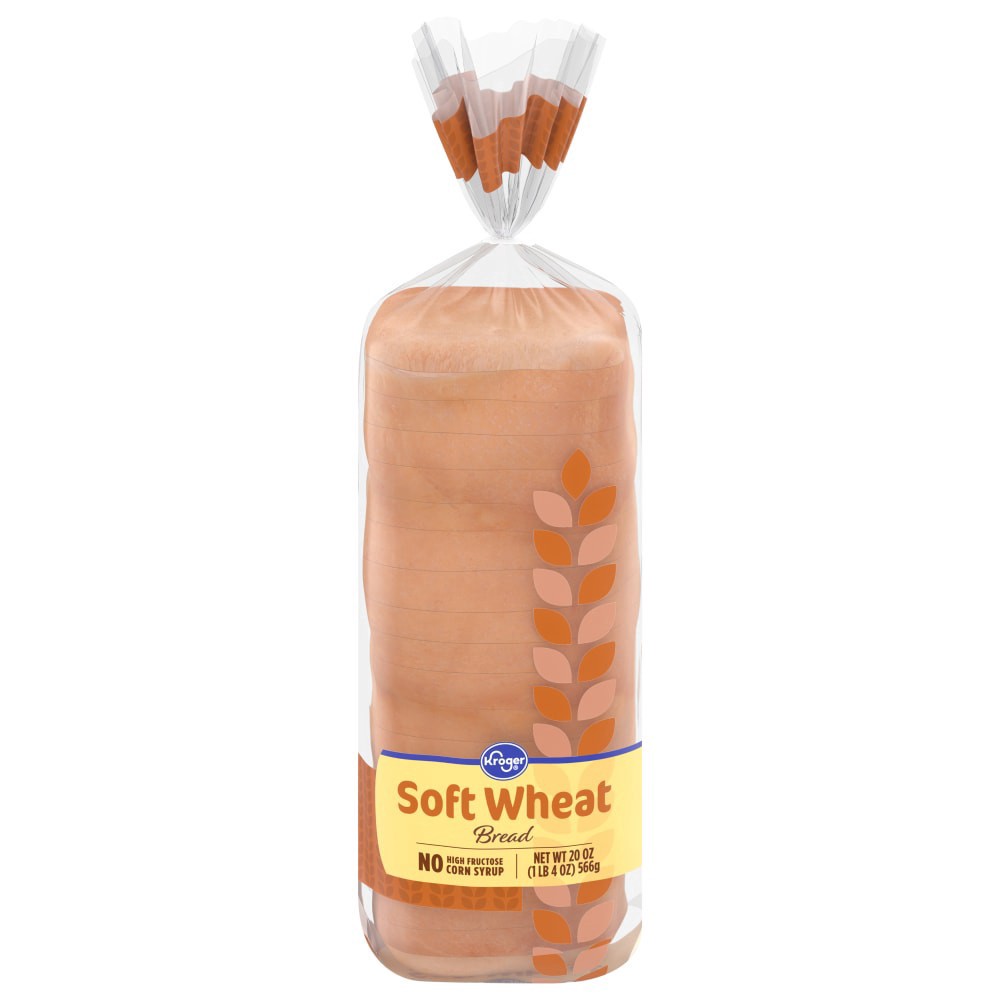 slide 1 of 4, Kroger Soft Wheat Bread, 20 oz