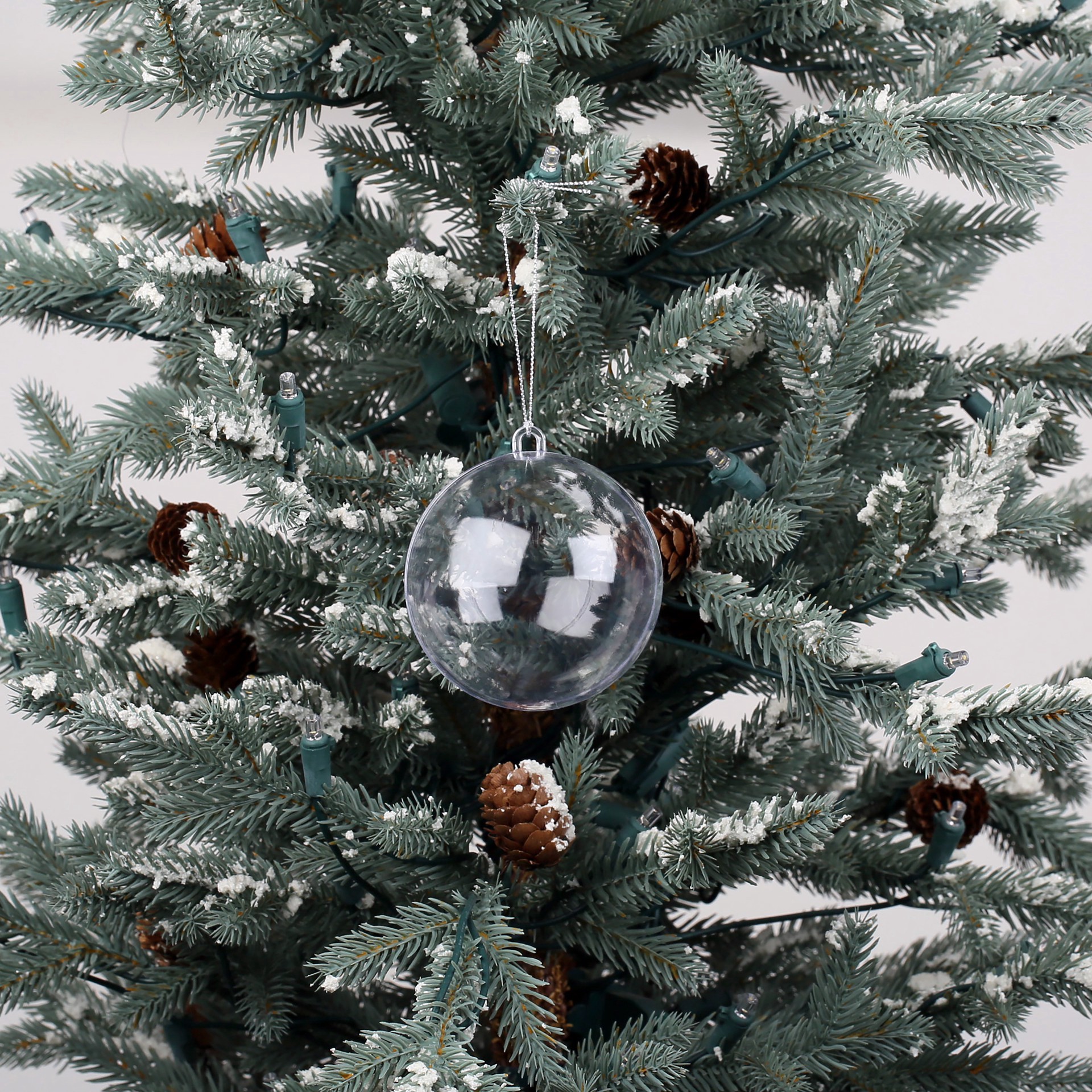 slide 5 of 5, 3.5" Diy Clear Plastic Snap Ball Ornaments, 12ct. By Make Market, 12 ct