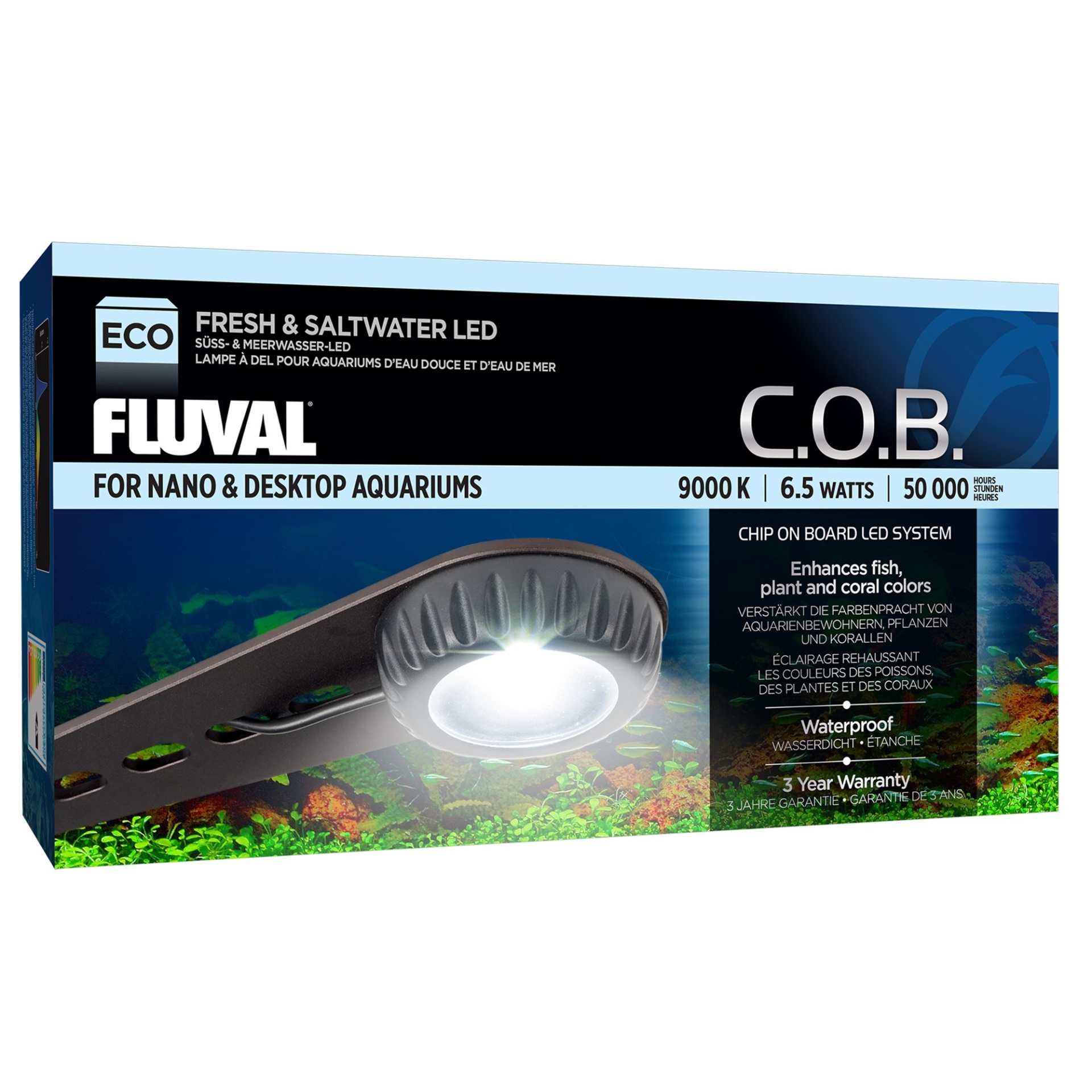 slide 1 of 1, Fluval Nano Fresh & Saltwater LED Lamp, 1 ct