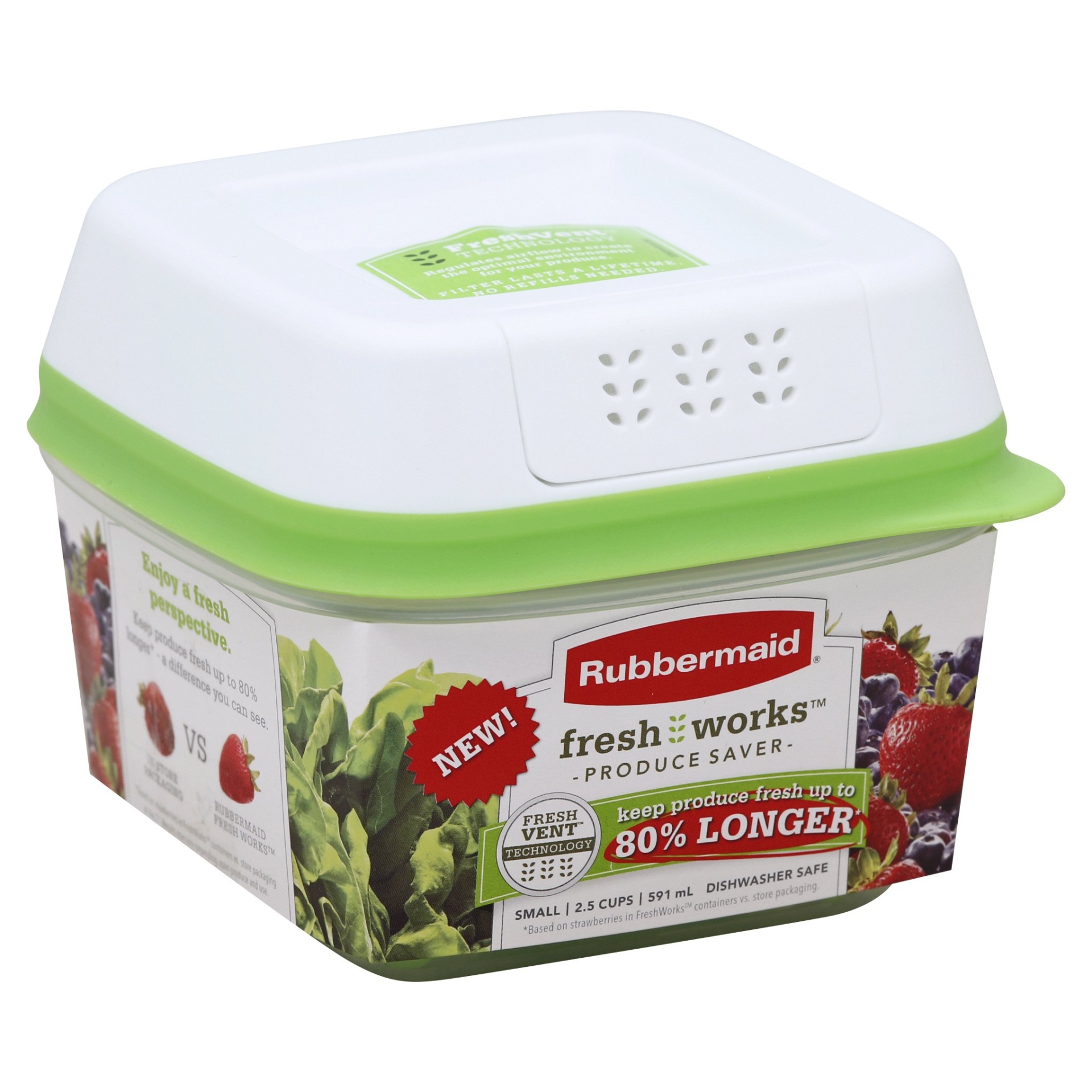 Rubbermaid FreshWorks Produce Saver, 8 Piece Set, Lifetime Filter