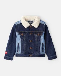 Oshkosh Toddler Neutral Sherpa Denim Jacket - Blue Navy 2T