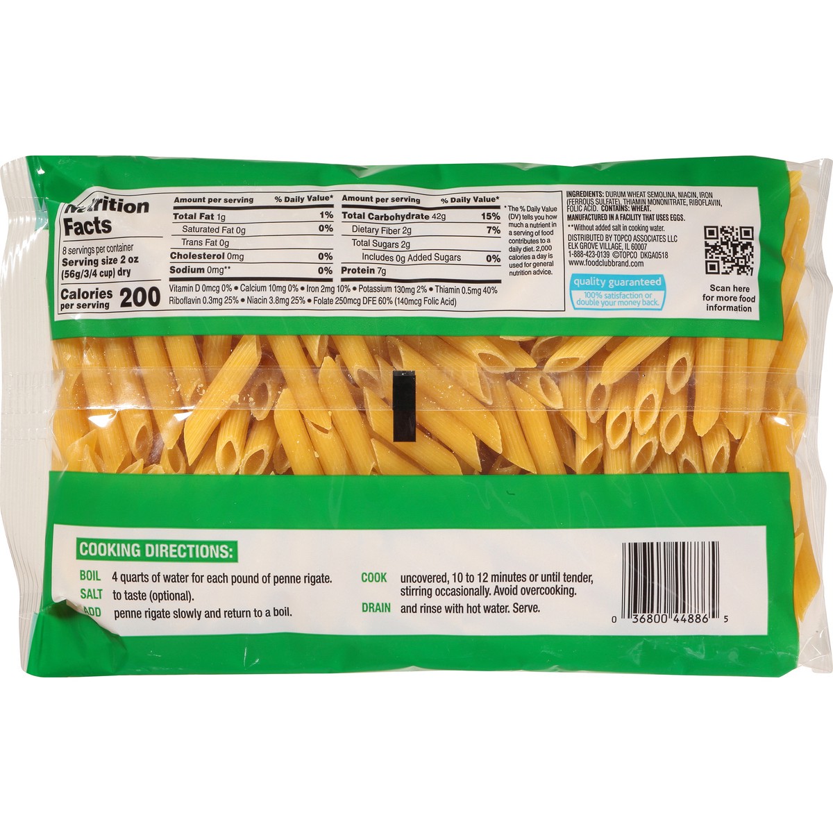 slide 10 of 10, Food Club Enriched Macaroni Product, Penne Rigate, 16 oz