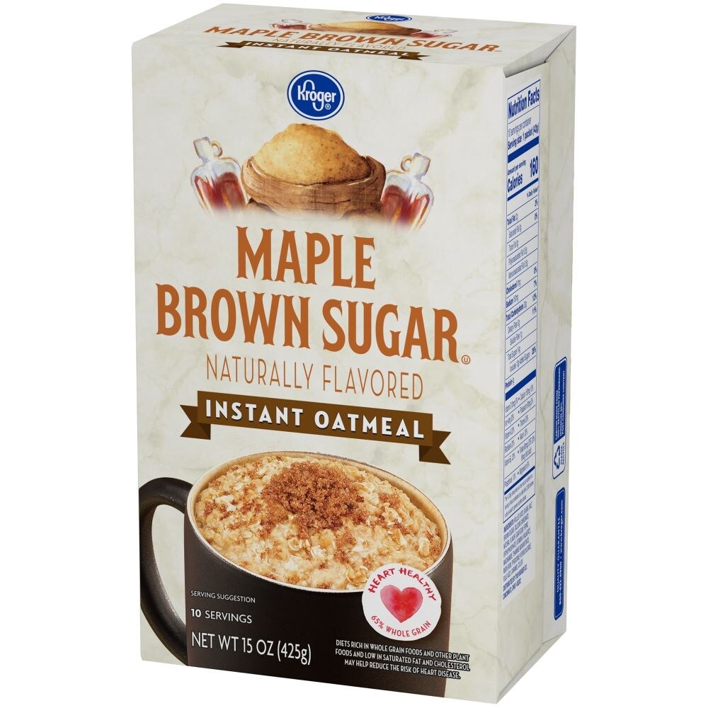 slide 4 of 6, Kroger Maple & Brown Sugar Instant Oatmeal, 15 oz