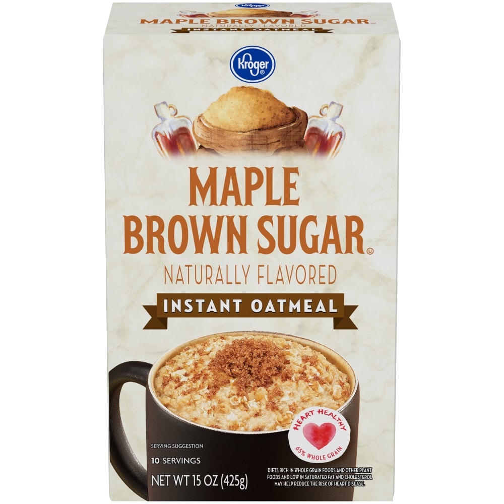 slide 1 of 1, Kroger Maple & Brown Sugar Instant Oatmeal, 15 oz