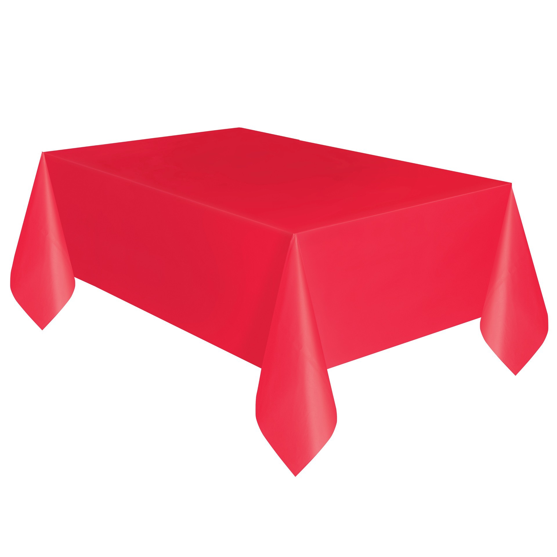 slide 1 of 1, Unique Industries Solid Red Plastic Table Cover, 1 ct