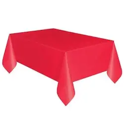Unique Industries Solid Red Plastic Table Cover