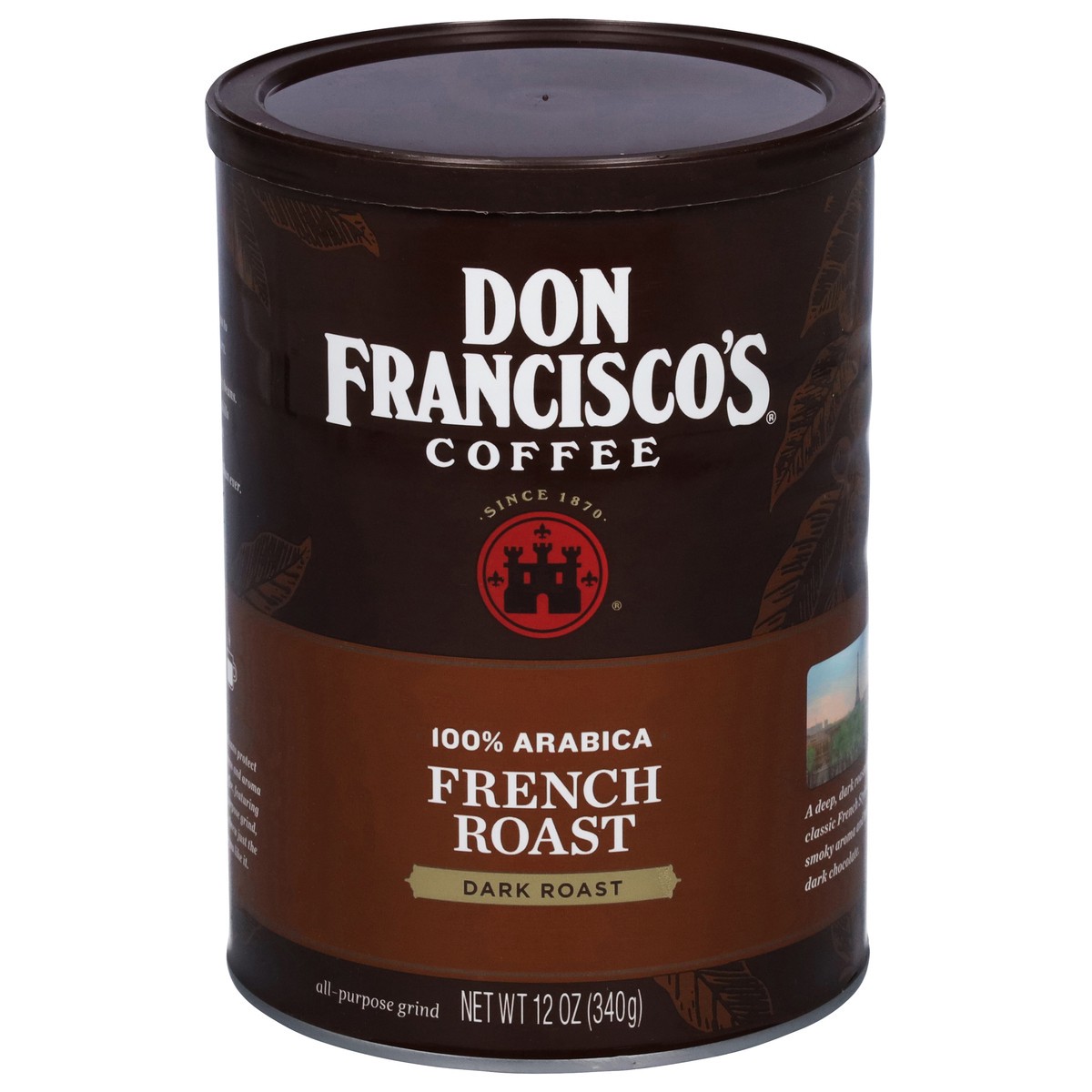 slide 1 of 1, Don Francisco's French Dark Roast Ground Coffee, 12 oz Can, 12 oz
