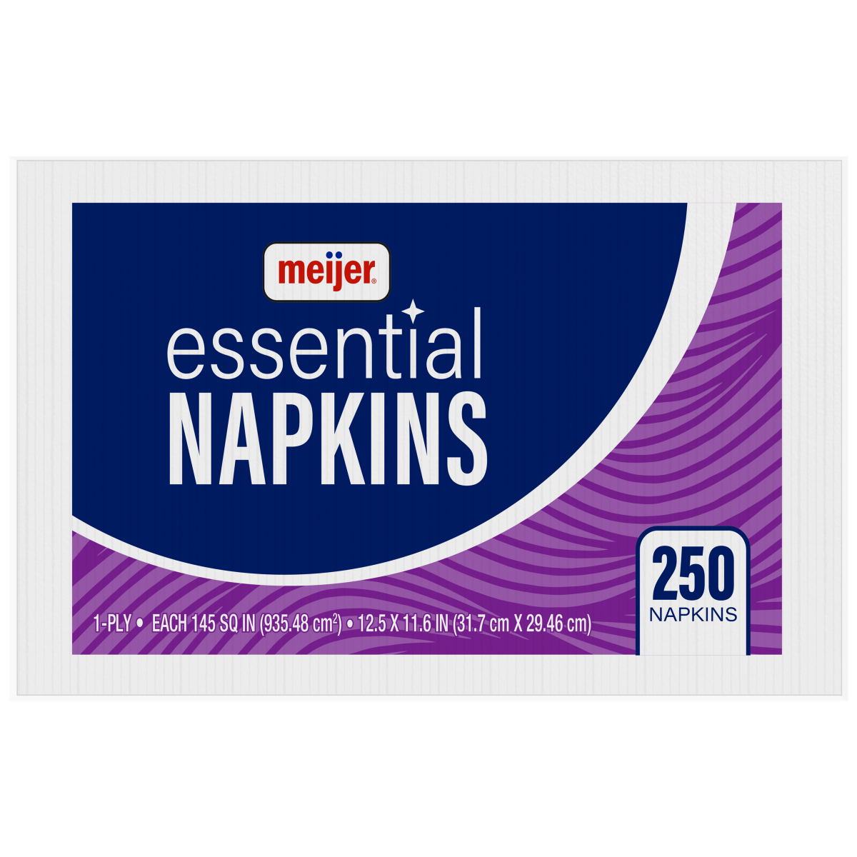 slide 1 of 9, Meijer Essential Napkins, White, 250 ct