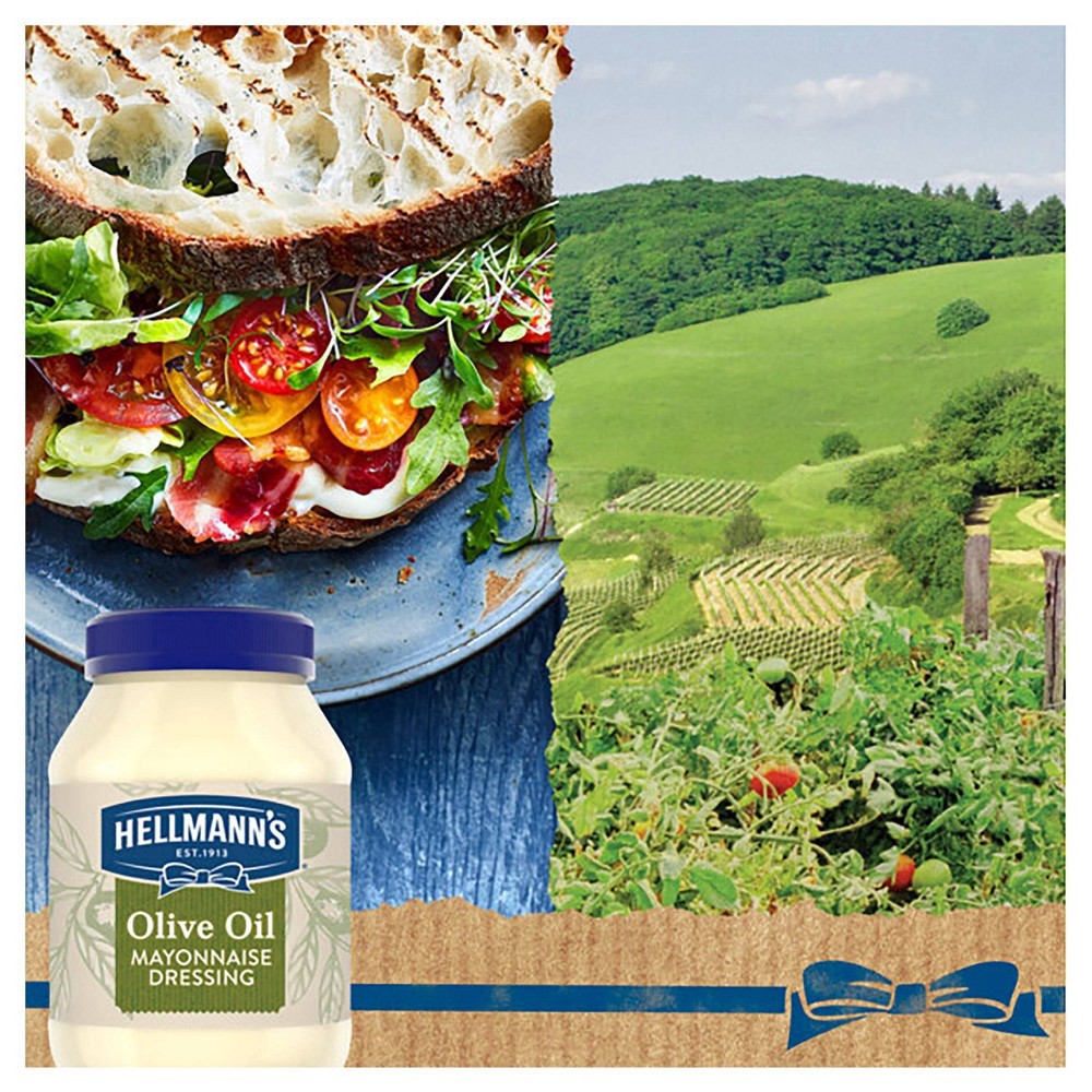 slide 10 of 13, Hellmann's Mayonnaise Dressing with Olive Oil Mayo, 30 oz, 30 oz