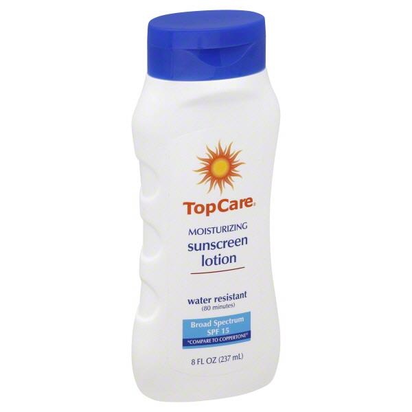 slide 1 of 6, TopCare Sunscreen Lotion Water Resistant, 8 fl oz