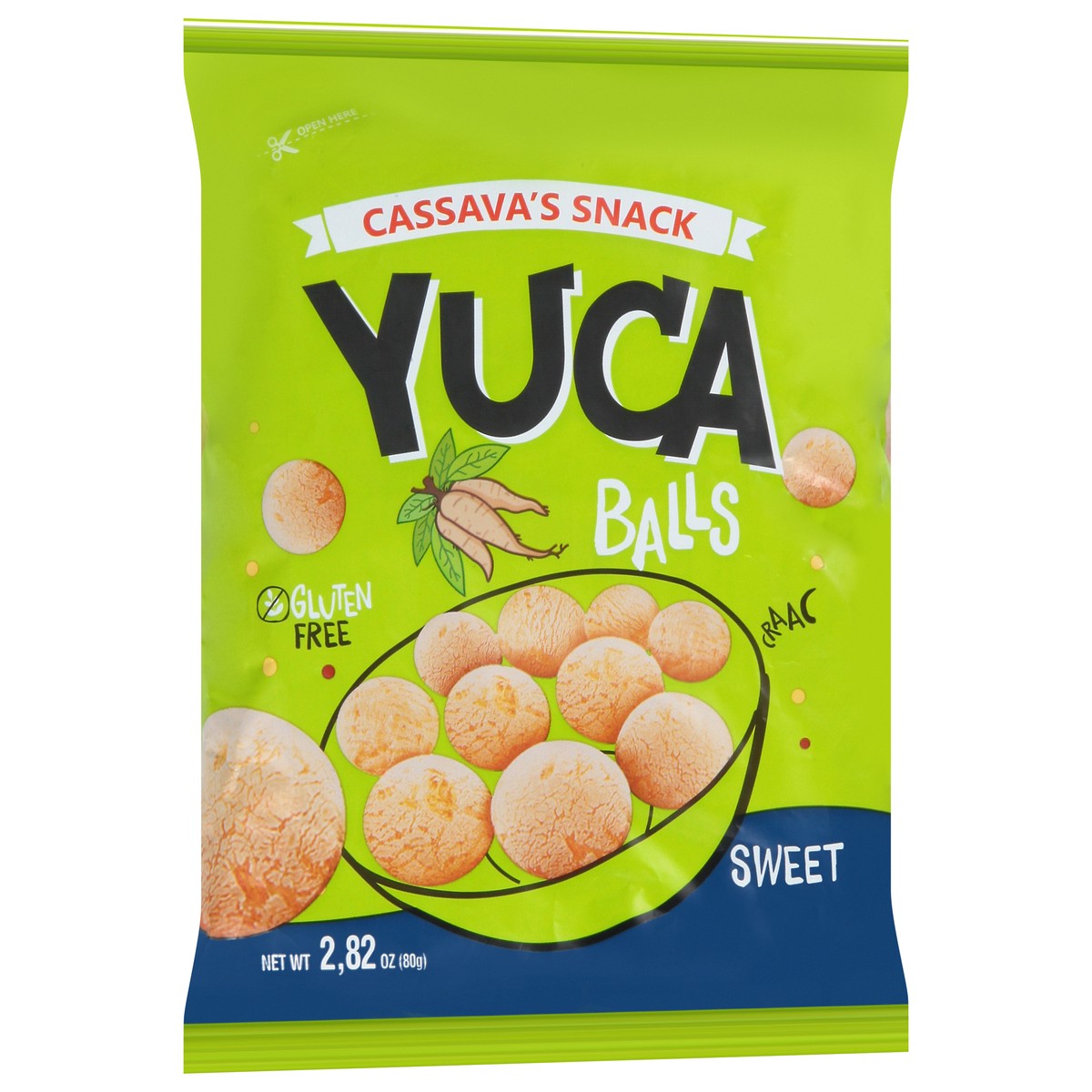 slide 3 of 9, Yuca Balls Gluten Free Sweet Cassava's Snack 2.82 oz, 1 ct