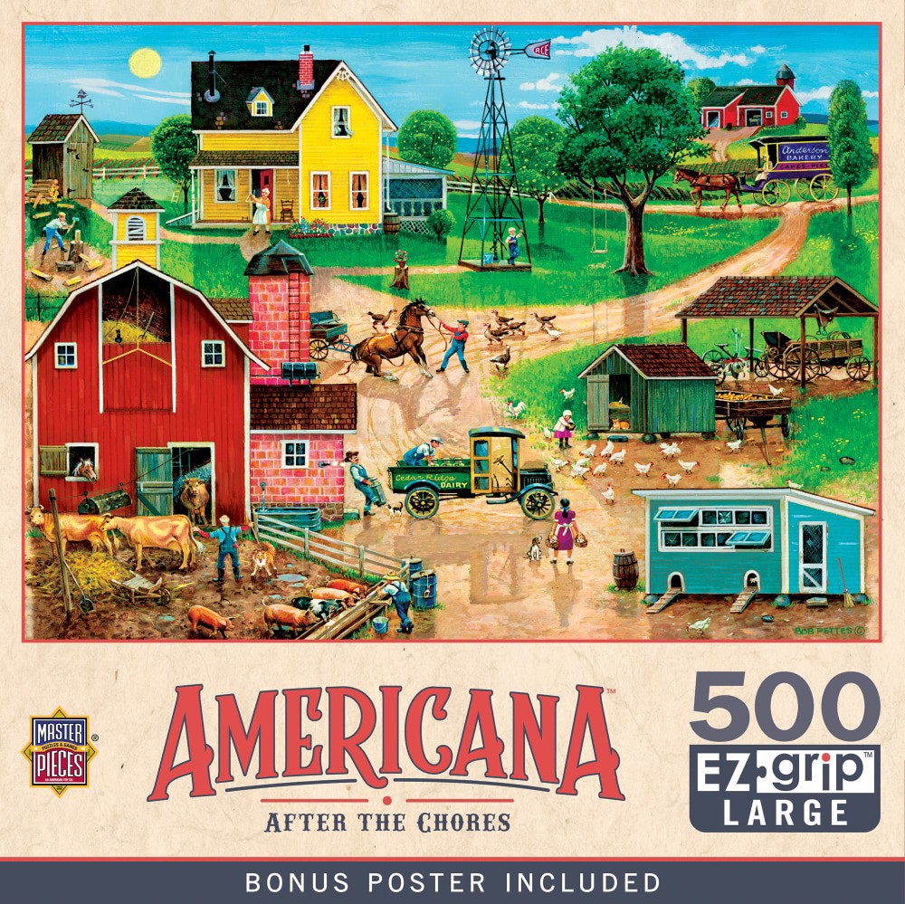 slide 1 of 6, MasterPieces® After the Chores EZ Grip™ Puzzle, 500 ct