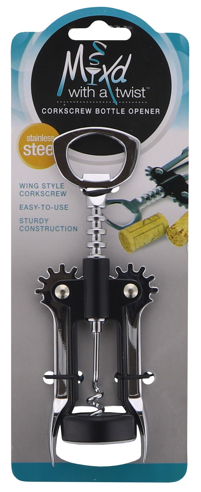 slide 1 of 1, Mixd With A Twist Corkscrew Bottle Opener, 1 ct