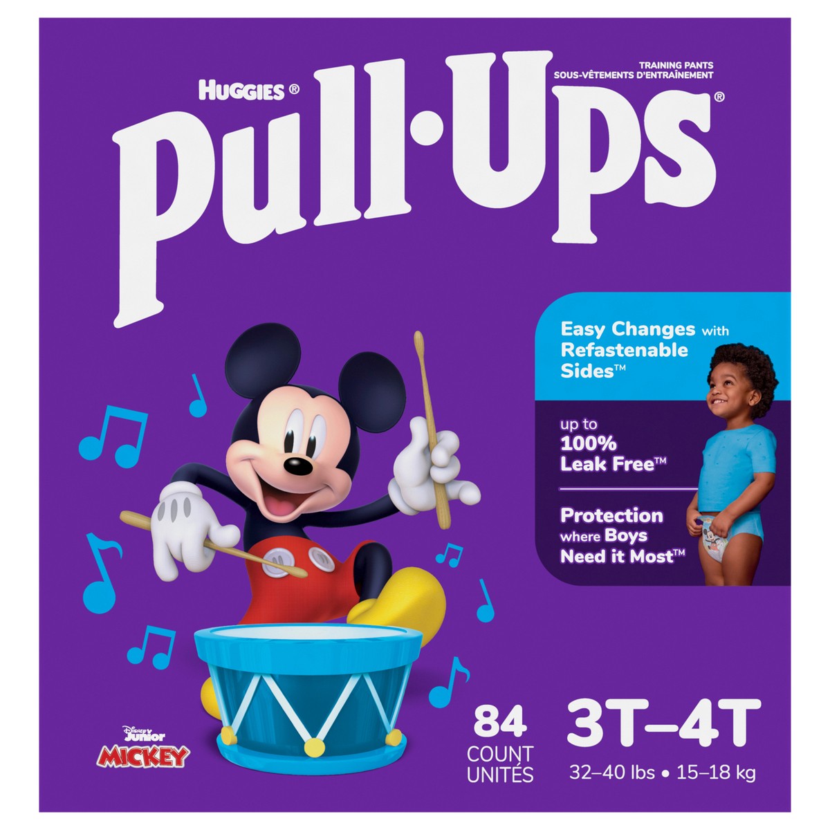 slide 1 of 11, Pull-Ups Boys' Potty Training Pants, 3T-4T (32-40 lbs), 84 Count, 84 ct