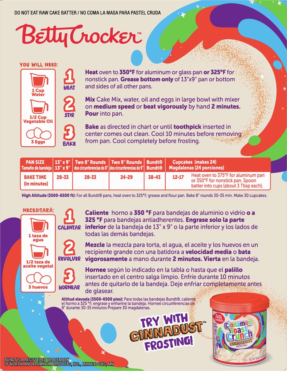 slide 5 of 9, Betty Crocker Cake Mix Cinnamon Toast Crunch, 16 oz