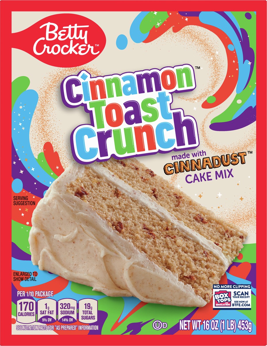slide 6 of 9, Betty Crocker Cake Mix Cinnamon Toast Crunch, 16 oz