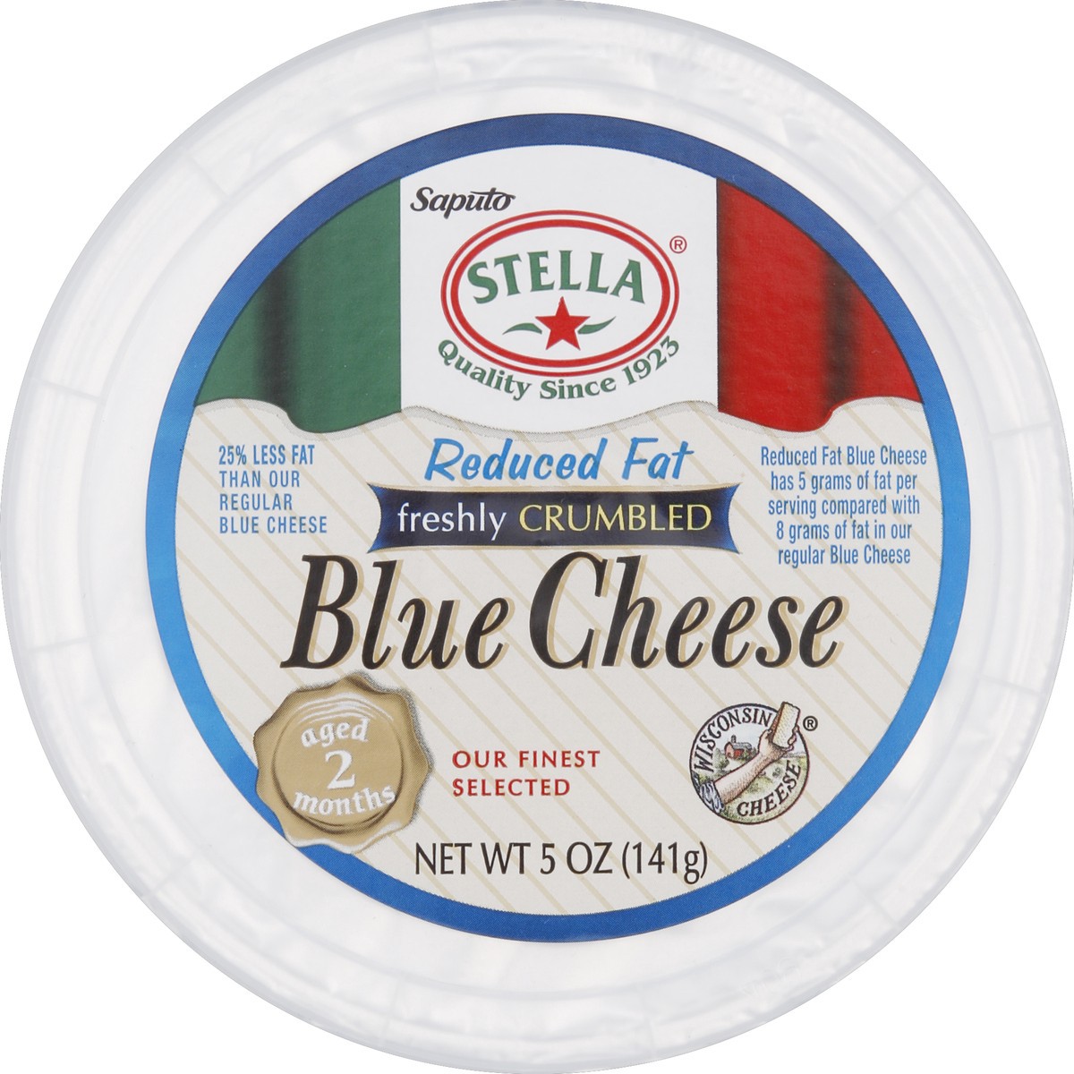 slide 2 of 3, Stella Reduced Fat Blue Cheese Crumbles 5 oz, 5 oz