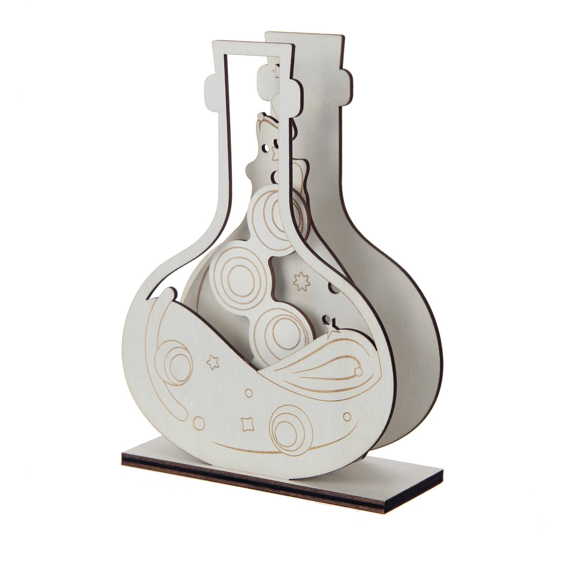 slide 3 of 4, 8" Layered Potion Bottle Diy Led Plywood Decor By Make Market, 8 in