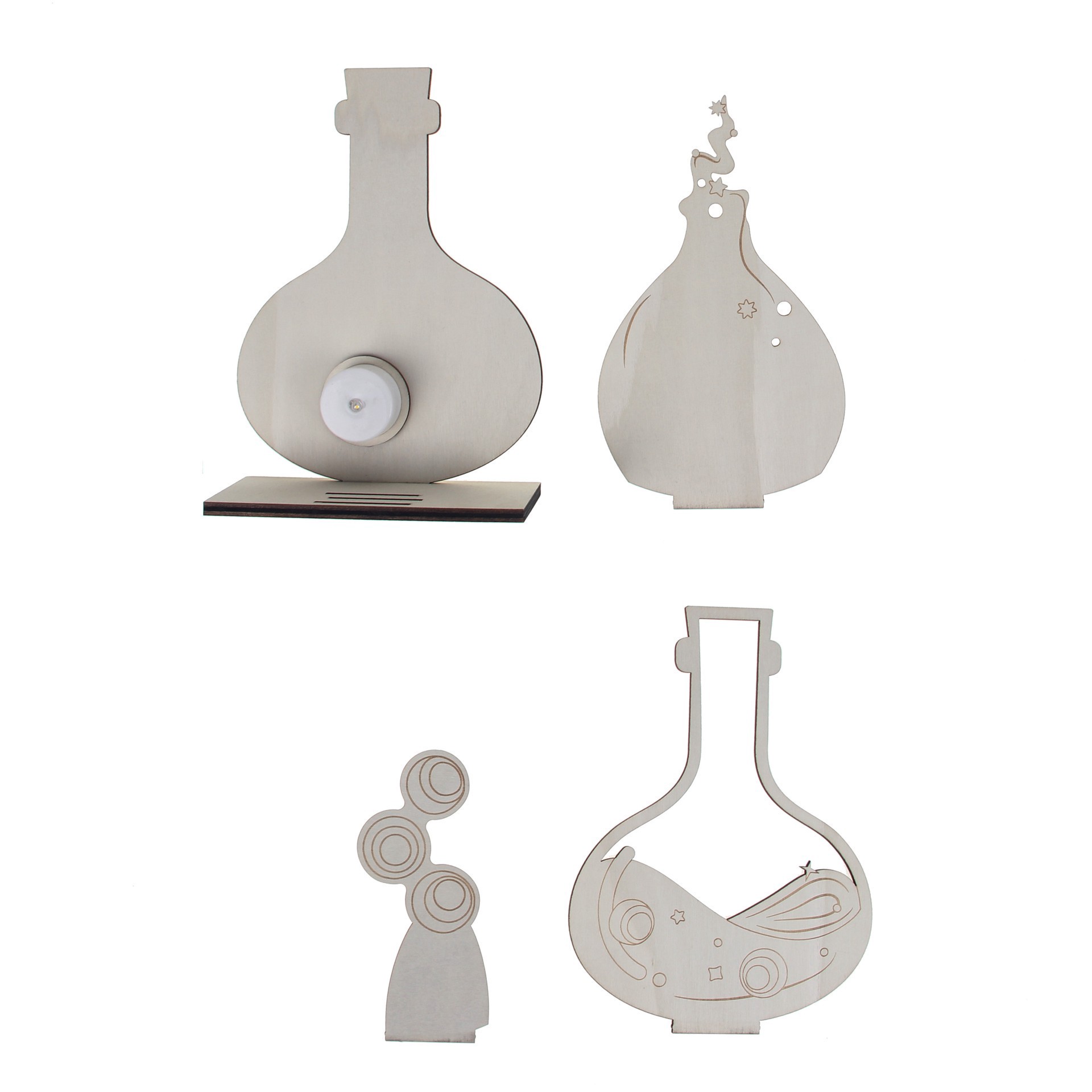 slide 2 of 4, 8" Layered Potion Bottle Diy Led Plywood Decor By Make Market, 8 in