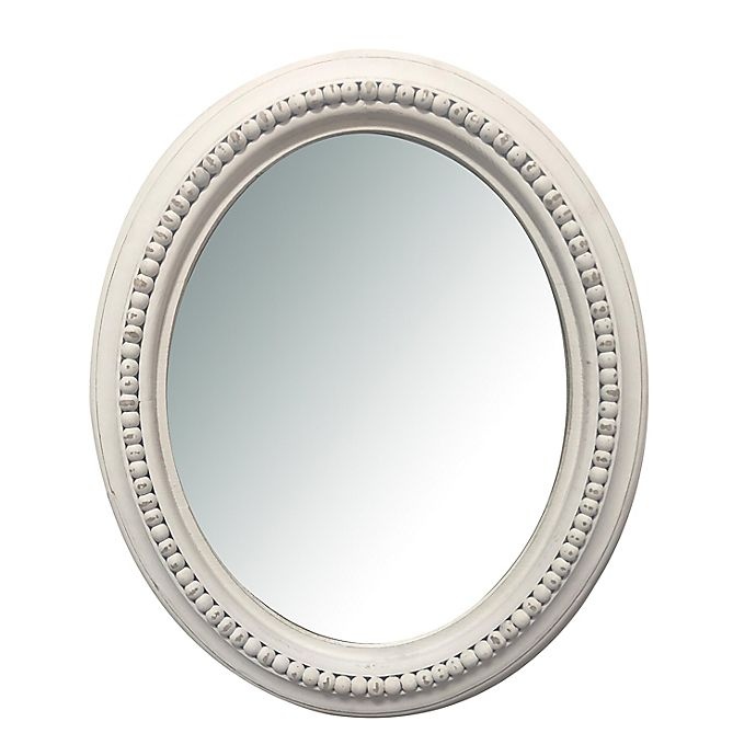 slide 1 of 1, Bee & Willow Home Oval Wall Mirror - White, 20 in x 24 in