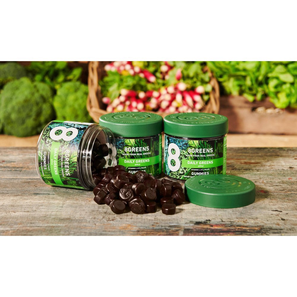 slide 3 of 11, 8Greens Apple Daily Greens Gummies 50 Vegan Gummies, 50 ct