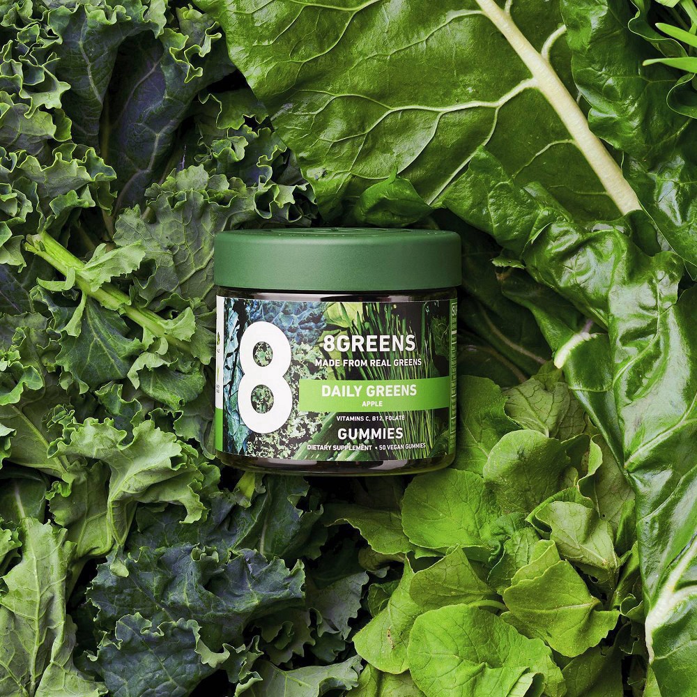 slide 10 of 11, 8Greens Apple Daily Greens Gummies 50 Vegan Gummies, 50 ct