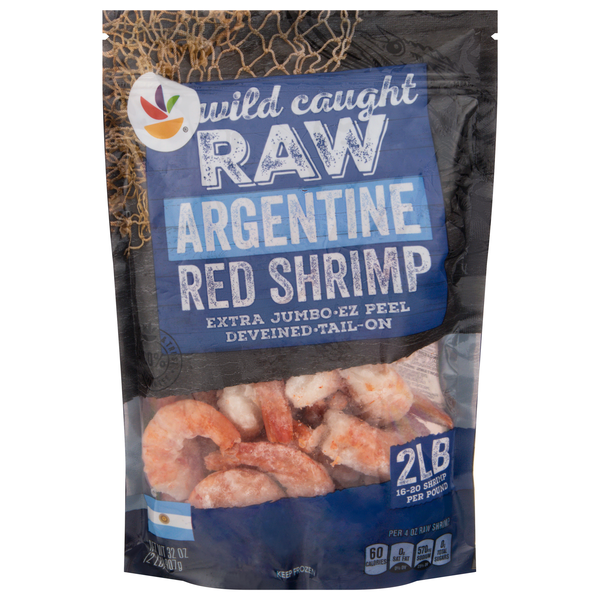 slide 1 of 1, Giant Wild Raw Tail-On X-Jumbo Argentine Red Shrimp 16-20 ct Frozen, 20 ct; 2 lb