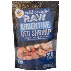 Giant Wild Raw Tail-On X-Jumbo Argentine Red Shrimp 16-20 ct Frozen