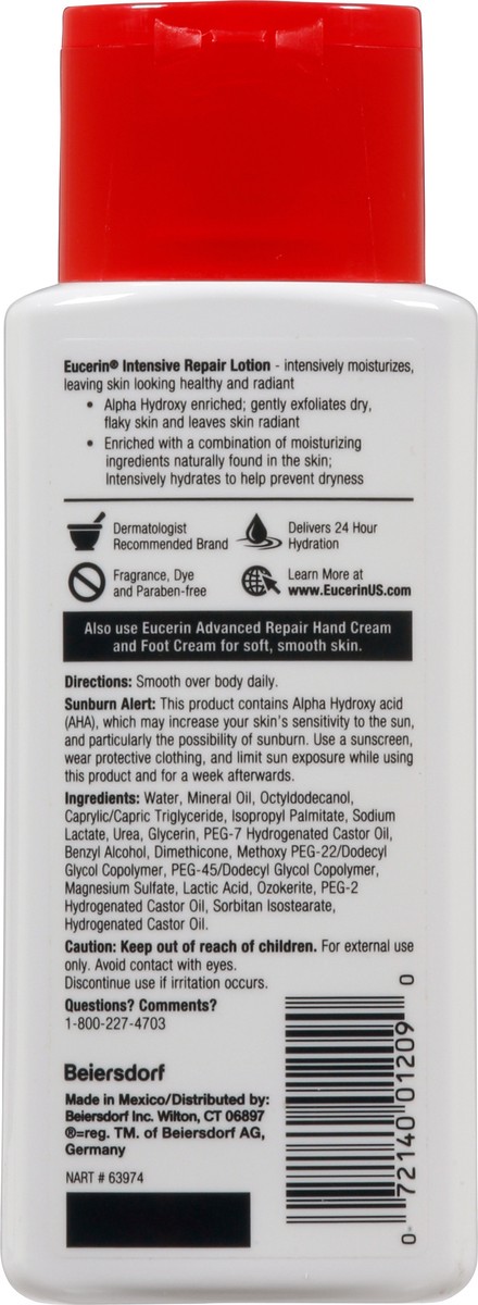 slide 2 of 9, Eucerin Intensive Repair Very Dry Skin Lotion 5 fl. oz. Bottle, 1 ct