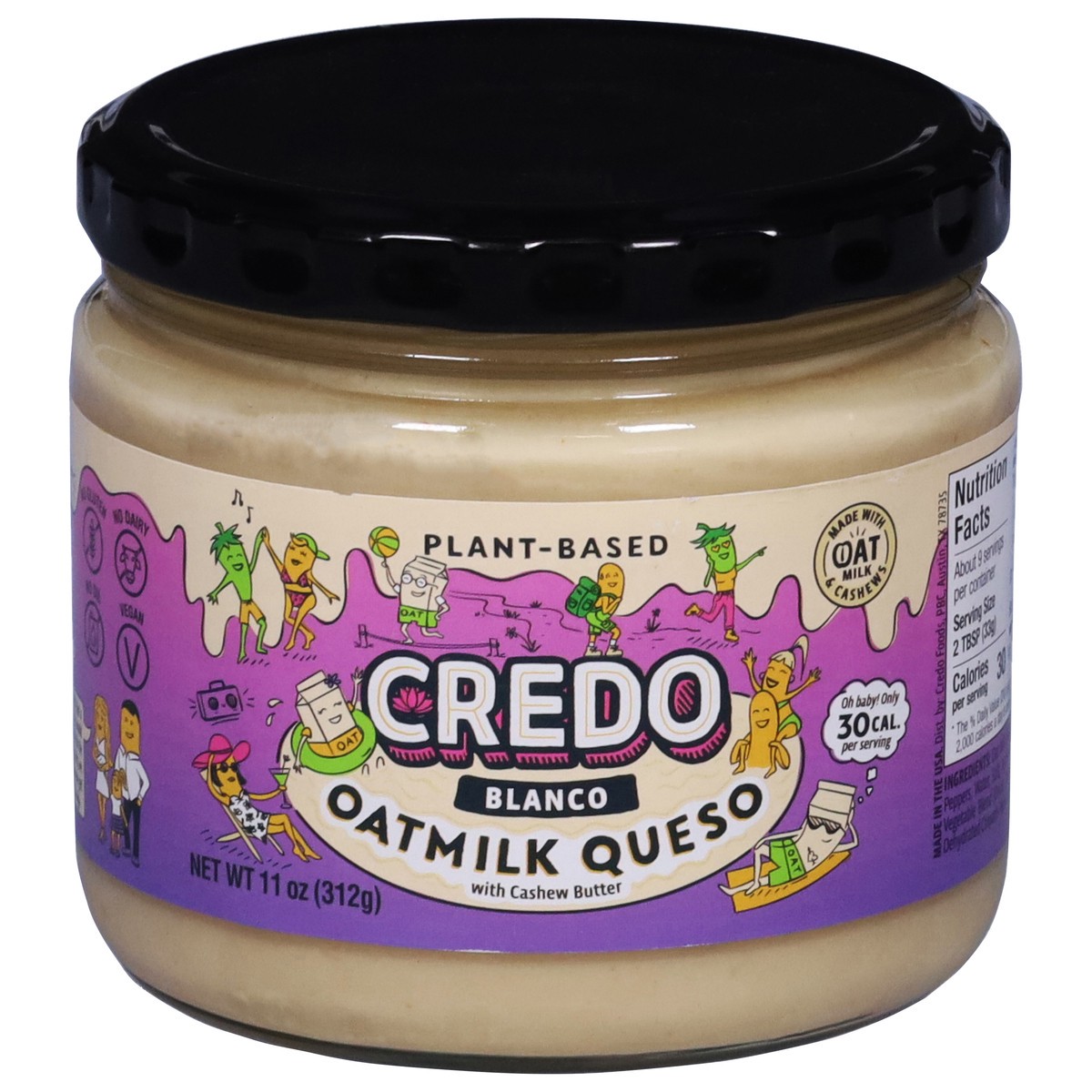 slide 2 of 4, Credo Plant-Based Blanco Oatmilk Queso with Cashew Butter 11 oz, 11 oz