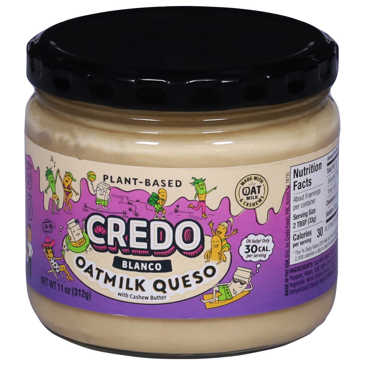 slide 3 of 4, Credo Plant-Based Blanco Oatmilk Queso with Cashew Butter 11 oz, 11 oz