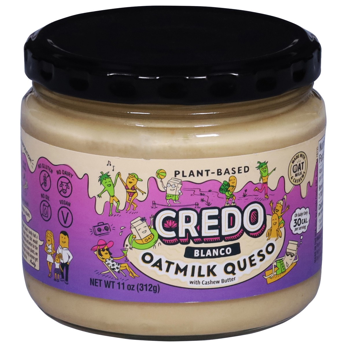 slide 4 of 4, Credo Plant-Based Blanco Oatmilk Queso with Cashew Butter 11 oz, 11 oz