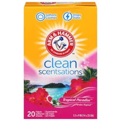 ARM & HAMMER Clean Scentsations Tropical Paradise Fabric Softener Sheets 20 ea