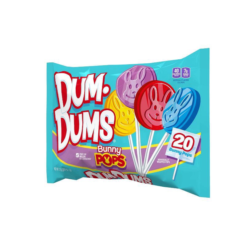 slide 5 of 5, Dum Dums Bunny Pops Lollipops Candy, Pillow Bag - 20 ct, 20 ct
