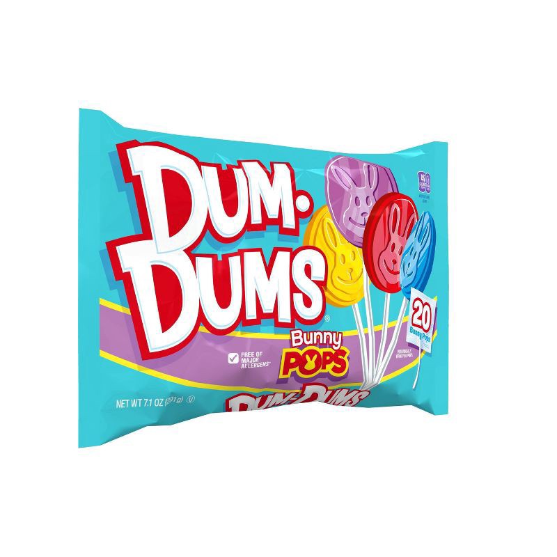 slide 3 of 5, Dum Dums Bunny Pops Lollipops Candy, Pillow Bag - 20 ct, 20 ct
