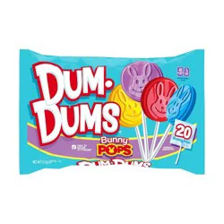 Dum Dums Bunny Pops Lollipops Candy, 20ct Pillow Bag