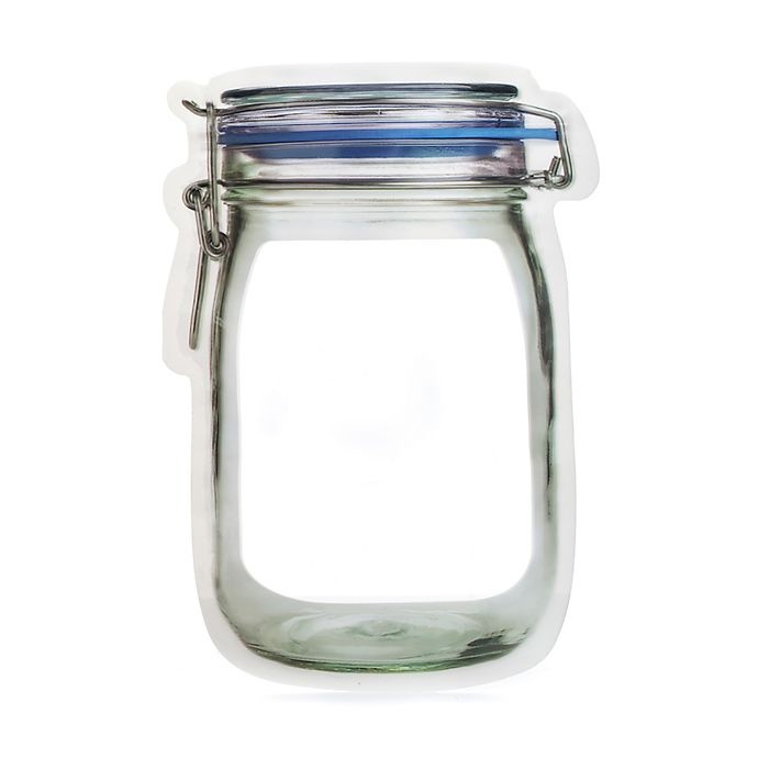 slide 1 of 1, Kikkerland Zipper Mason Jar Bag Large, 2 ct