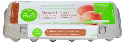 slide 1 of 2, Simple Truth Natural Cage Free Large Brown Eggs, 12 ct