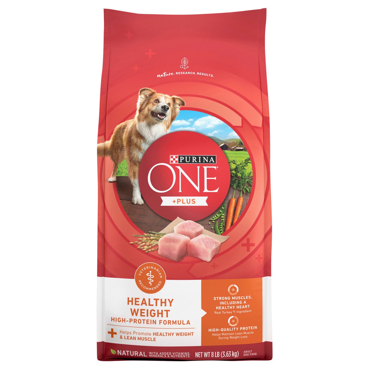 slide 1 of 8, Purina ONE Plus Healthy Weight High-Protein Dog Food Dry Formula - 8 lb. Bag, 8 lb