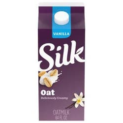 Silk Oat Milk, Vanilla, Dairy Free, Gluten Free, Deliciously Creamy Vegan Milk with 50% More Calcium than Dairy Milk, 64 FL OZ Half Gallon