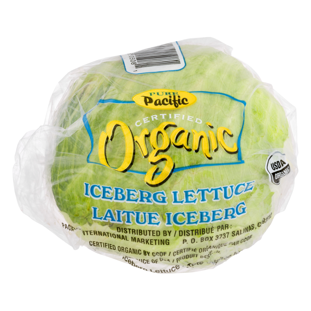 slide 1 of 1, Pure Pacific Organic Iceberg Lettuce, 1 ct