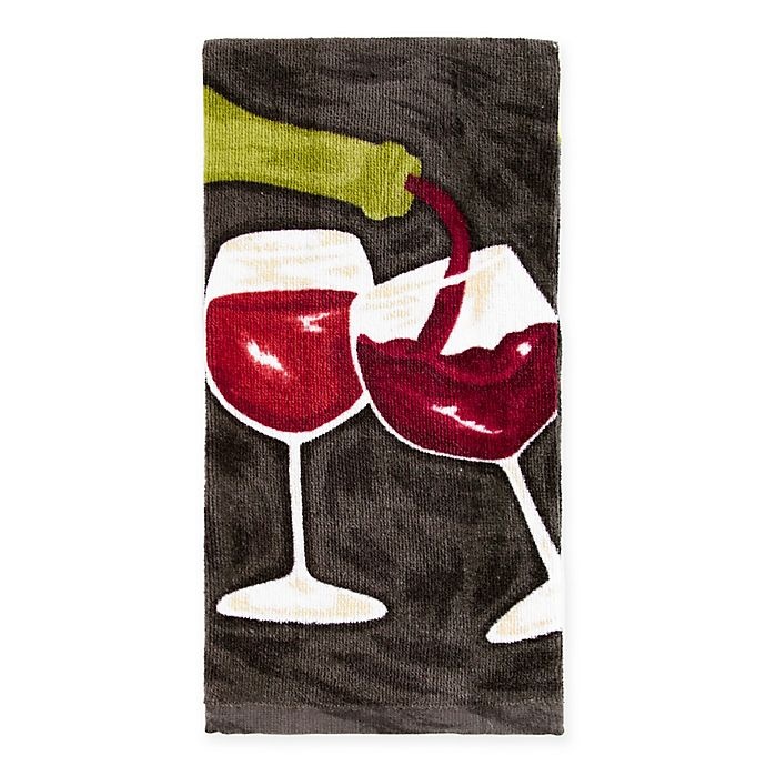 slide 1 of 1, KitchenSmart Colors Painterly Wine Duo Kitchen Towel - Caviar, 1 ct