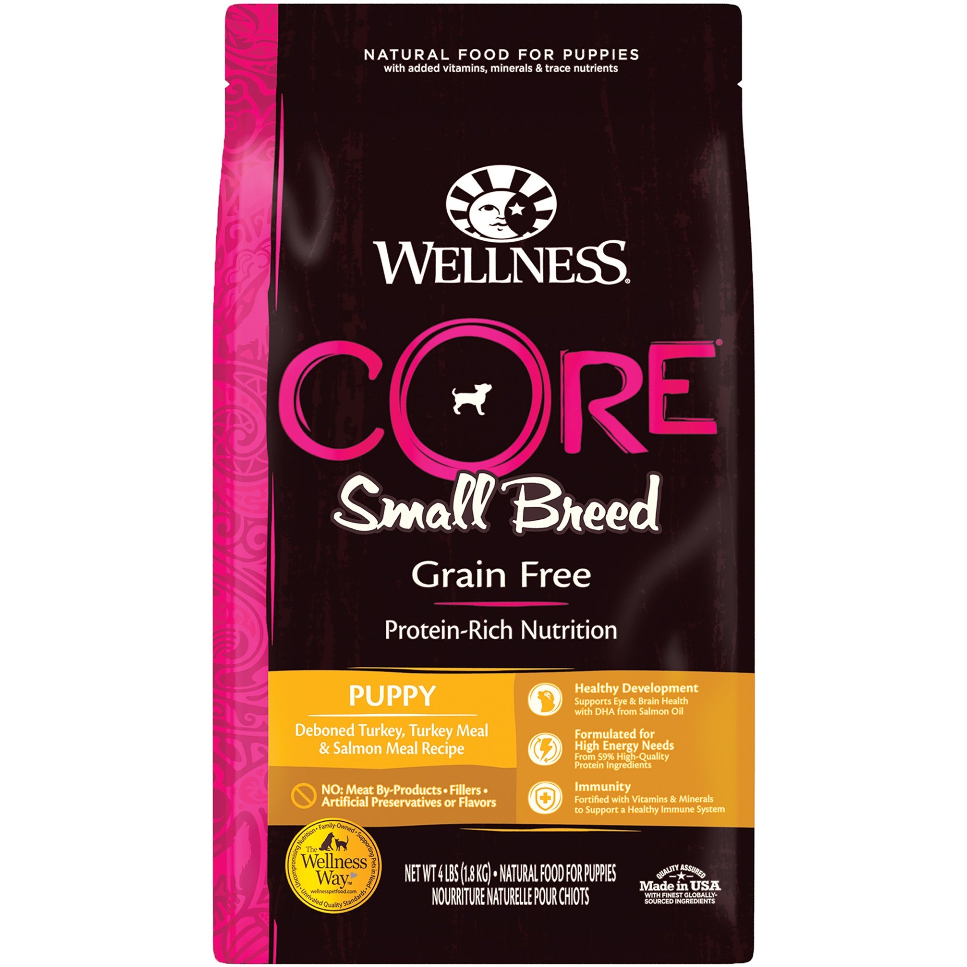 slide 1 of 1, Wellness CORE Small Breed Natural Grain Free Dry Puppy Food, 4 lb