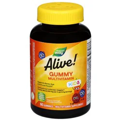 Nature's Way Alive! Kids Cherry, Orange & Grape Flavored Gummy Multivitamin, 60 Gummies