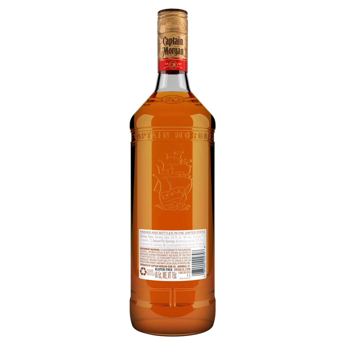 slide 2 of 2, Captain Morgan Original Spiced Gold Rum, 1 liter